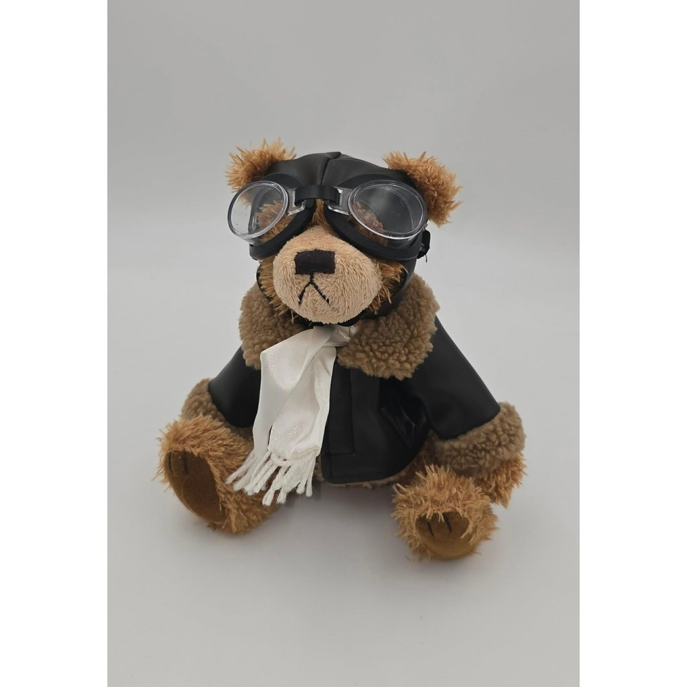 Brass Button Bears Ralph The Bear of Friendship Aviator Pilot Teddy Bear 9"
